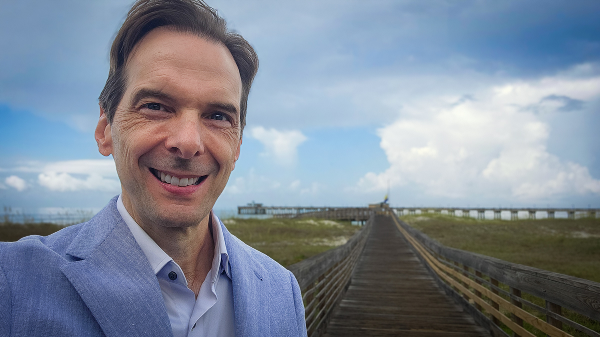 Motivational speaker Larry Weaver enjoying the Gulf breeze at The Lodge at Gulf State Park in Gulf Shores, Alabama