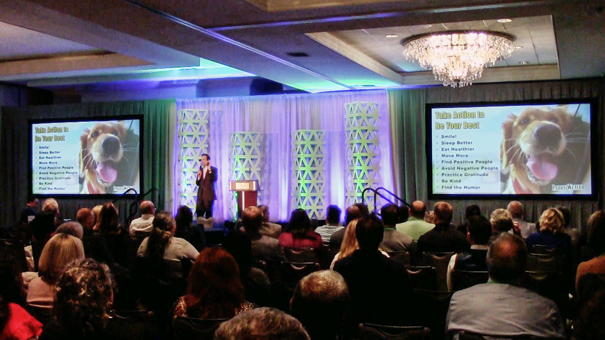 Motivational keynote speaker Larry Weaver presenting to primary care and healthcare professionals at the Griffin Gate Marriott in Lexington, Kentucky